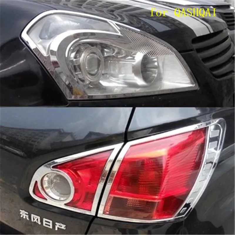 Чехол для передних фар из АБС пластика Nissan QASHQAI 2007 2013|Хромирование| |