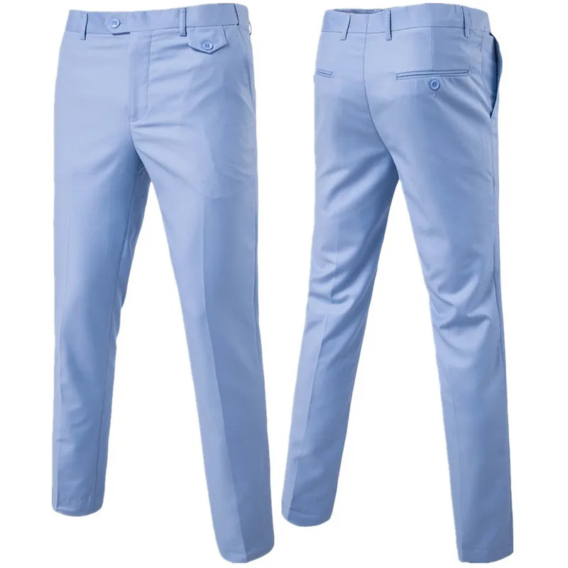 

2019 New quality men's slim trousers large size 6XL men's solid color business suit pants men's casual wedding groom suit pants