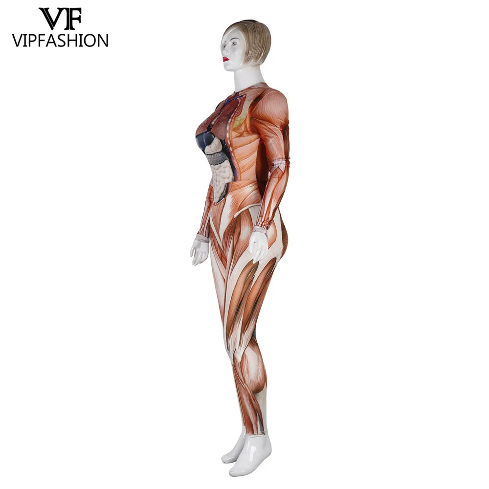 VIP Мода дизайн Хэллоуин стиль комбинезон косплей боди 3D Terro тело печень Печатных Комбинезоны Костюмы для женщин