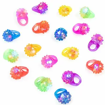 

10Pcs Flashing Rings Colorful LED Light Up Bumpy Jelly Rubber Fingers Toys For Parties Glow Ring Party Supplies