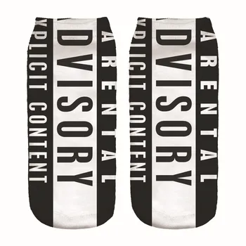 

Spring and Autumn English Letter Print Straight Women's Invisible Socks