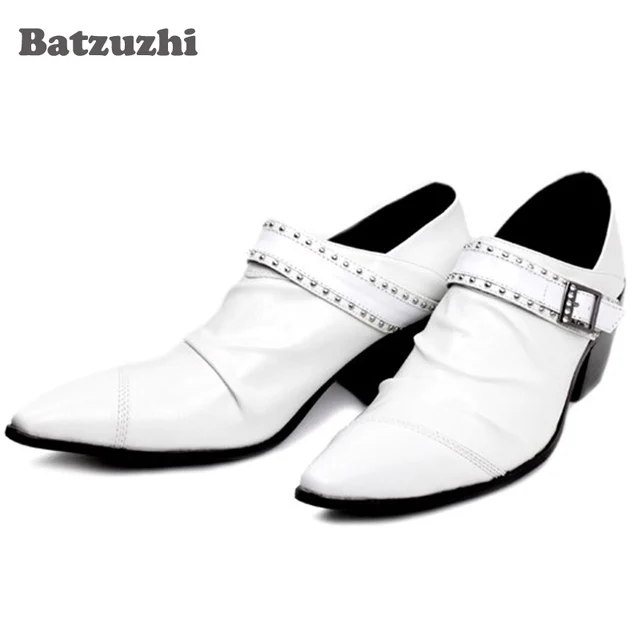high heel white shoes for men