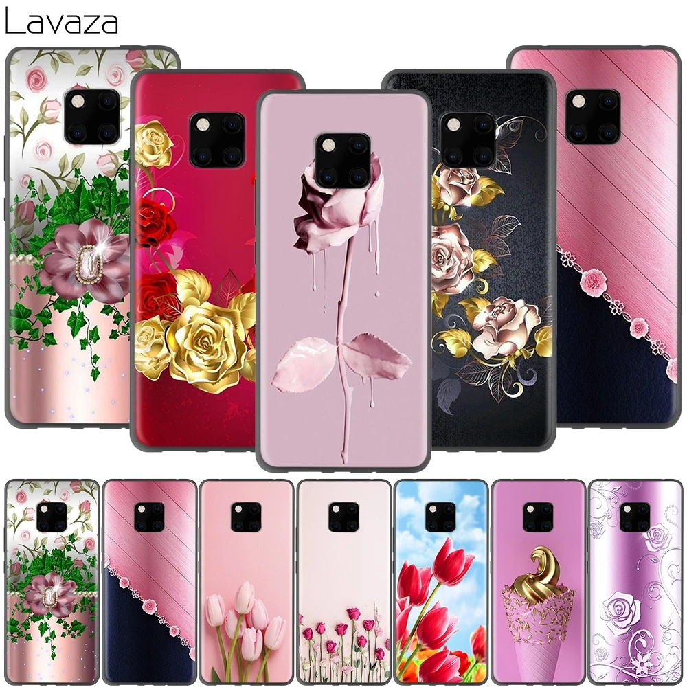 Чехол Lavaza с изображением розовых золотых роз для Huawei Honor 10 9 8 8x 8c 7x 7c 7a Note Nova 3 3i Lite Y9