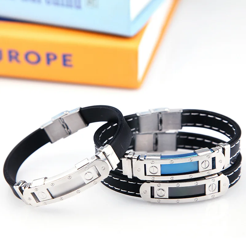 Europe style hot selling mens bracelets silicone Christian religious