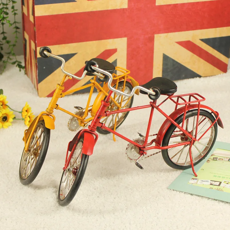 

Vintage home decoration iron metal craft bicycle model gift random Hand Made Birthday gift Miniatures free shipping