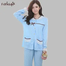 Fdfklak пижамы весна осень принт Пижама повседневная одежда для сна для женщин спортивный костюм женские пижамы Большие размеры M L XL XXL 3XL E0797