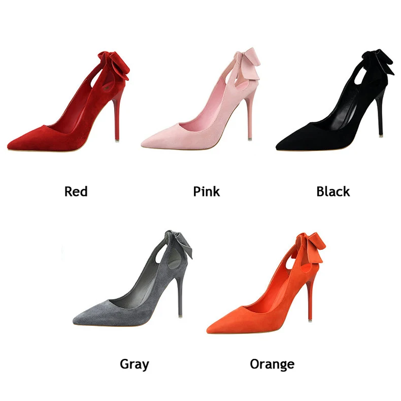 Women's Pumps Shoes High Heel Womens Shoes Heels Sexy High Heels Nightclub Party Women Shoes With Heels And Bow Tie Office Lady  (11)