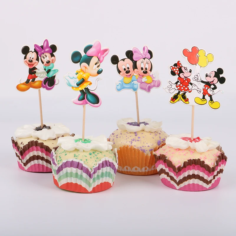 20 Cupcake Flags Toppers Baby Mickey Mouse Childrens Birthday