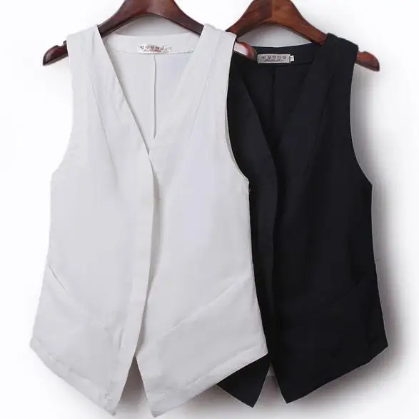 plus size 3XL cotton linen Waistcoats Women vest short summer Slim