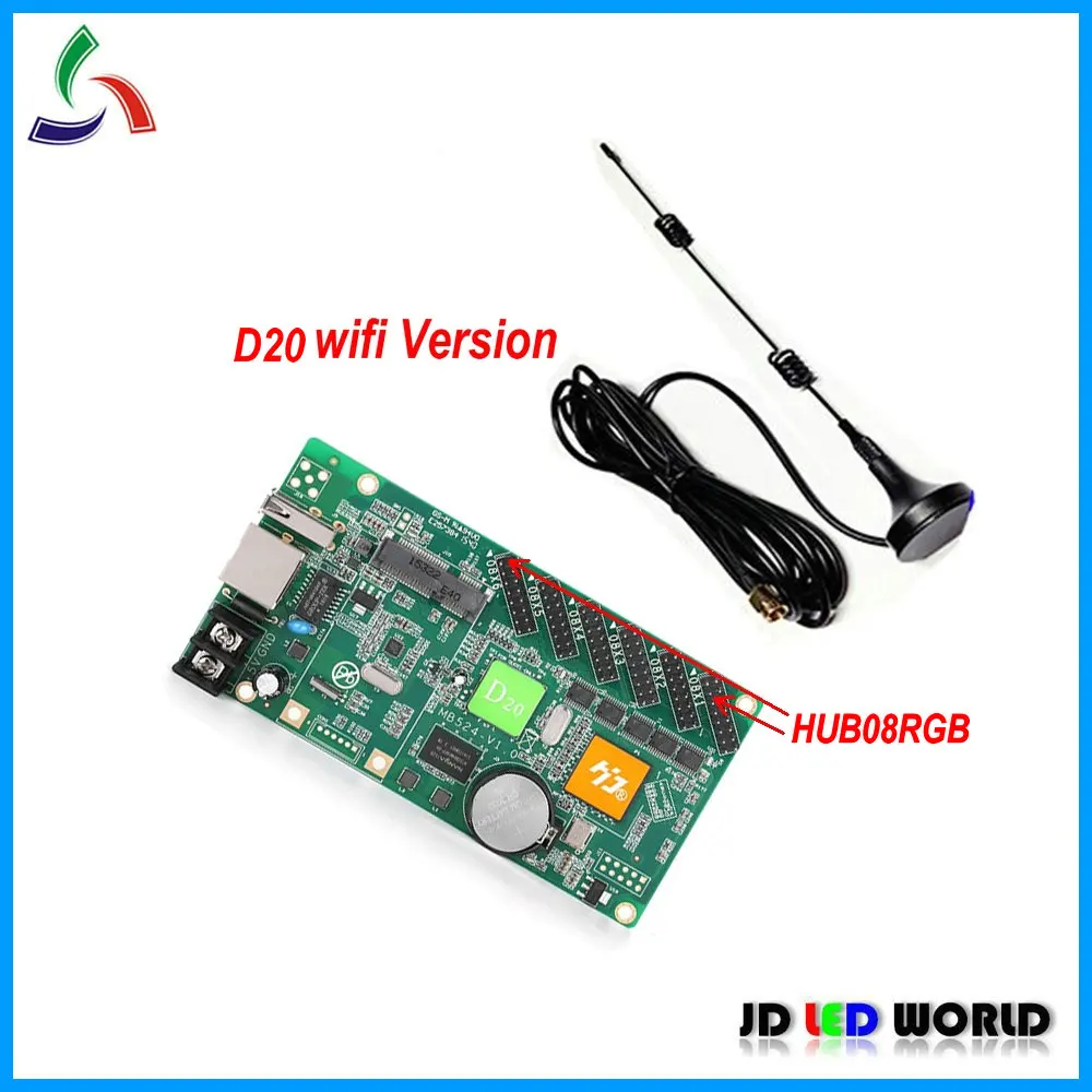 

HUIDU HD-D20 D20 wireless WIFI version RGB full color led screen controller support WIFI ,Network RJ45, U-disk communication