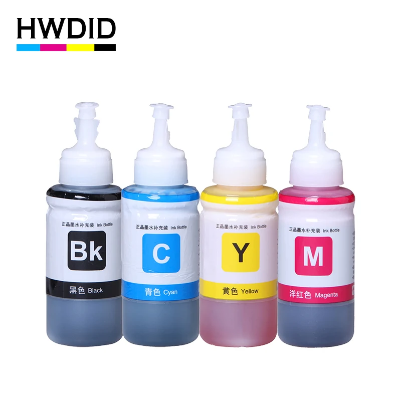 HWDID 4 шт. 70 мл чернила для заправки краски Epson L800 L801 L100 L110 L111 L201 L210 L211 L300 L312 L355 L350 L362 L366