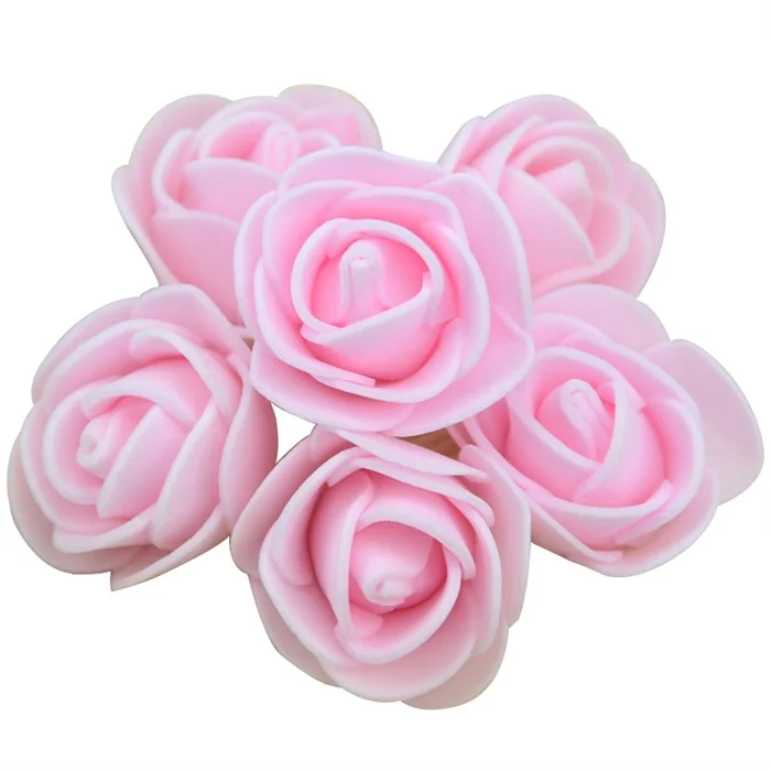 500 шт 3,5 см искусственные поролоновые головки роз цветок для DIY ВЕНОК домашнее свадебное украшение дешевые поддельные цветы аксессуары ручной работы - Цвет: Light pink