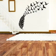 

wall sticker New KS171 carved feather bird sitting room adornment bedroom wall stickers corridor wholesale