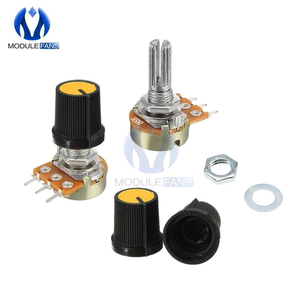 5 шт. ручка потенциометра B1K B2K B5K B10K B20K B50K B100K B250K 5B00K B1M Ohm|Потенциометры| |