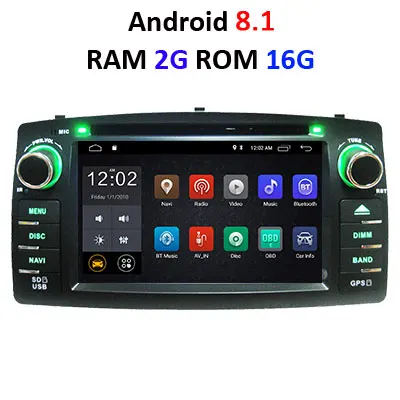 DSP 2 din Android 9,0 4G 64G Автомобильный dvd-плеер для Toyota Corolla E120 BYD F3 мультимедийный плеер стерео gps Радио Навигация - Цвет: 8.0 2G 16G