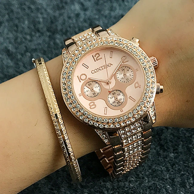 Rose Gold Famous Brand Women Watches 2017 Luxury Crystal Diamond Fashion Ladies Wrist watch