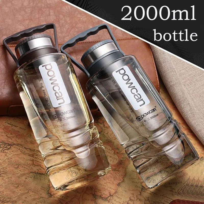 Новинка 2000 мл 2 литра невареная BPA Бесплатная пластиковая бутылка для воды