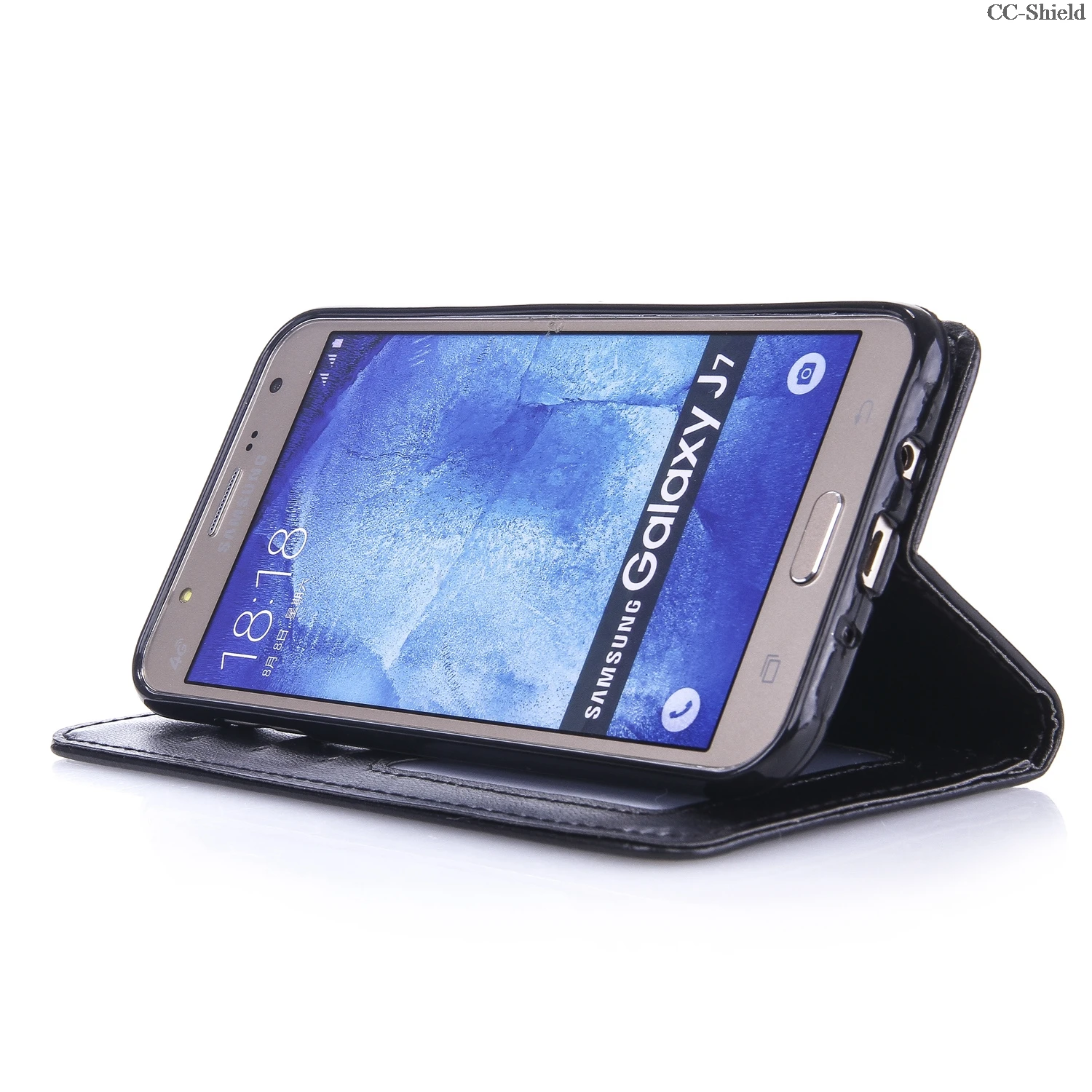 Флип чехол для Samsung Galaxy J7 Neo 2017 J701 J701F/DS J701MT кожаный с бабочкой телефона SM J701M