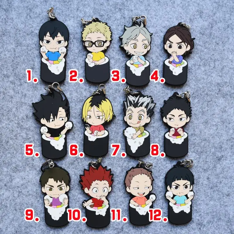 Япония оригинал Haikyuu! Брелок Аниме Kageyama Kozume Kenma Kuroo Tetsurou в суши Banpresto KUJI брелок |