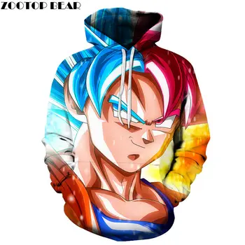 

2019 Fashion Casual Brand DragonBall Hoodies 3D Print Men's Tops Anime Sweatshirts Male Cotton Streetwwear Drop Ship ZOOTOP BEAR