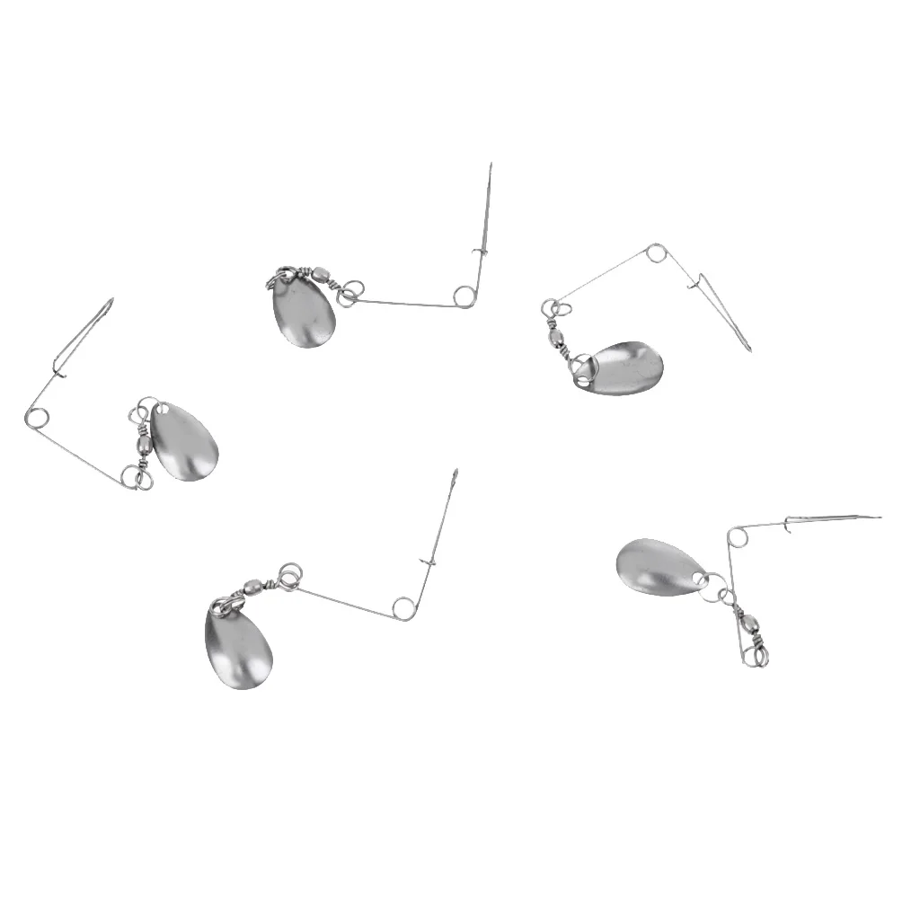 5 Pieces Spinnerbait Fishing Lures Stainless Steel Mini Sequin Spoon Lure Fly Fishing Tackle 