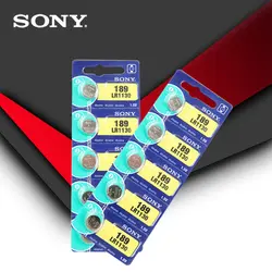 10 шт. sony 100% оригинальнй элемент батареи 1,5 V AG10 LR1130 AG10 389 LR54 SR54 SR1130W 189 LR1130 аккумулятора кнопочного типа сделано в Японии