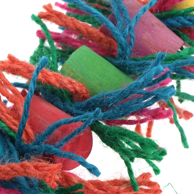 Птица игрушки-качели висит в Bird Cage дерева жевать цилиндр из бечёвки игрушки для попугаев
