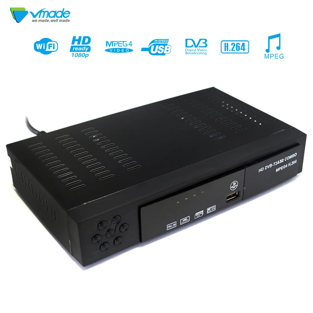 DVB-T2 + S2 TV Tuner Receivable H.264 MPEG-4 HD Digital Terrestrial Satellite TV Receiver Combo dvb-t2 dvb-s2 tv set top box