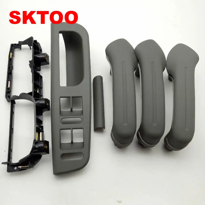 

SKTOO 9PCS/Set Car Auto Gray Color Inner Door Handle Interior Grab Cover Switch Bezel + Base For VW Volkswagen Jetta Bora Golf 4