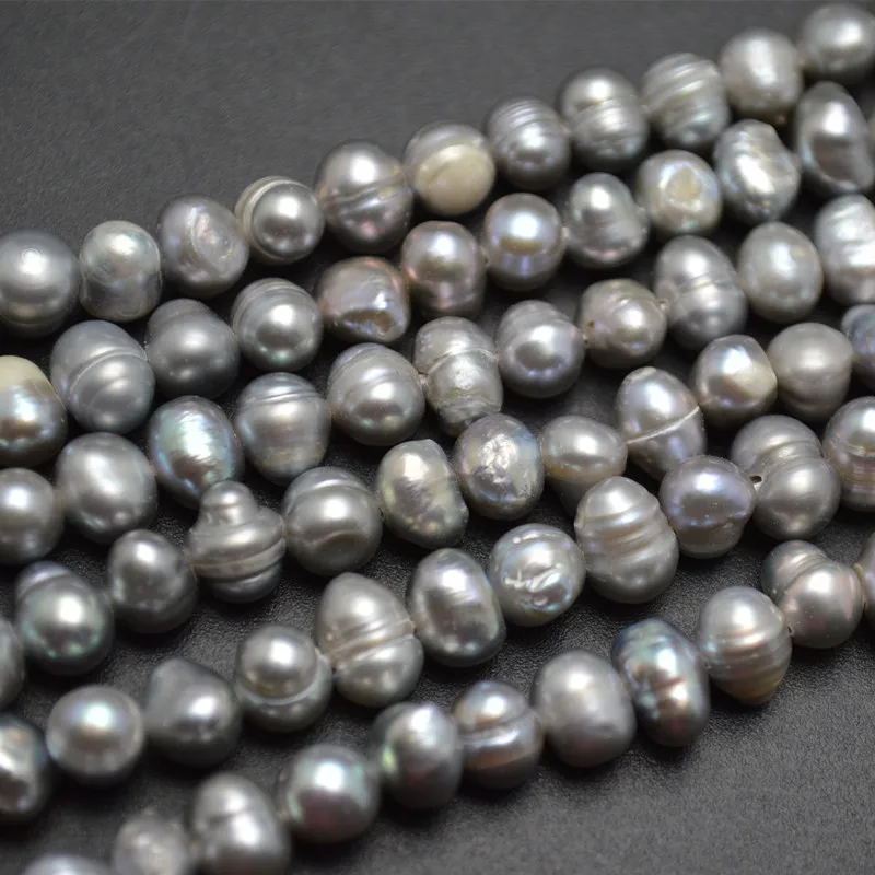 

5~6mm Silver Gray Color Fresh Water Pearl Potato Oval Loose Beads Fashion Jewelry making materials