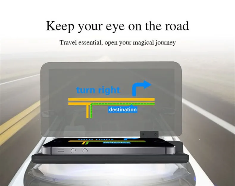 Макс 6 дюймов HD отражатель для автомобиля HUD gps навигация проектор изображение-держатель смартфона H6 HUD Дисплей Автомобильный кронштейн