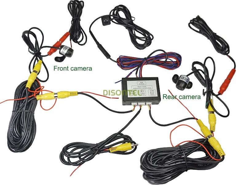 Двухканальный автомобильный переключатель управления видео(Автомобильный видео автоматический переключатель) с фронтальным видом и камерой заднего вида комплект
