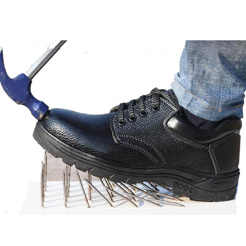 Zapatos de seguridad de talla grande 45 para hombre, puntera de acero, suela de acero resistente al desgaste, botas de seguridad de ante de vaca, zapatos seguros para el trabajo al aire libre para hombre H278