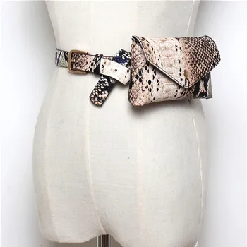 

Wist Bag Women Fashion Serpentine Leather heuptas dames saszetka na biodra women nerka torebka sac banana belt bags 2019