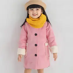 Зимнее теплое пальто для девочек, коллекция 2018 года, пальто из берберского флиса для девочек, детская одежда, детское толстое бархатное