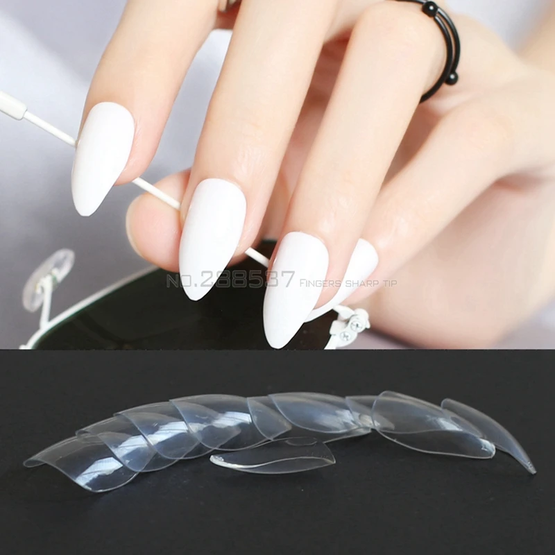 600 шт прозрачный полный набор короткие накладные ногти полное покрытие шпильки