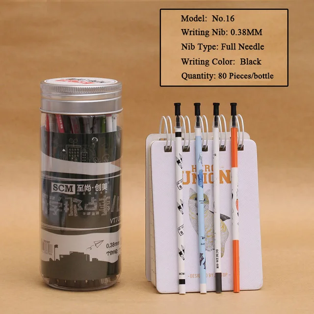 Гелевая ручка заправка 80 шт./лот SCM Корея креативные милые цветные черные, голубые чернила заправки для гелевых ручек 0,35 мм 0,38 мм 0,5 мм ручка заправка - Цвет: 16