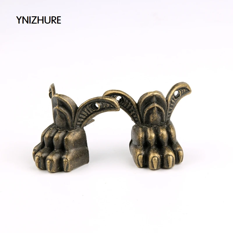 

20pcs 41*34mm Limited Zinc Alloy Bronze Antique Brass Jewelry Chest Wood Box Decorative Feet Leg Corner Protector In Stock