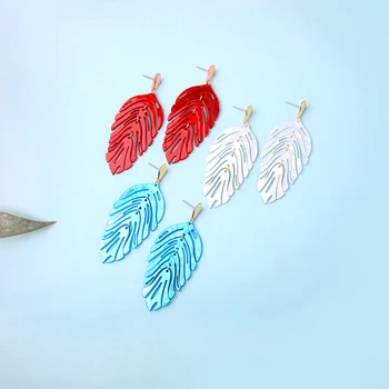 

Ocean Blue Statement Drop Earrings Acrylic Leaf Dangle Earrings 3 Colors For Women Gift Dating Fashion Jewelry Accessories