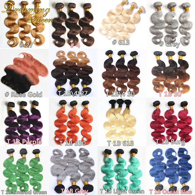 

8A Ombre Mongolian Hair Bundles Mongolian Virgin Hair Body Wave Two Three Tone Green Red Orange Ombre Human Hair Weave Extension