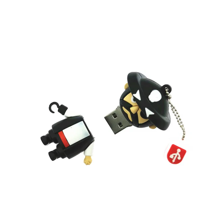 Cartoon Pirate Captain USB Flash Drive Silicone Pendrive USB 2.0 64GB 32GB 16GB 8GB 4GB Pen Drive Flash Drive Gift USB Stick