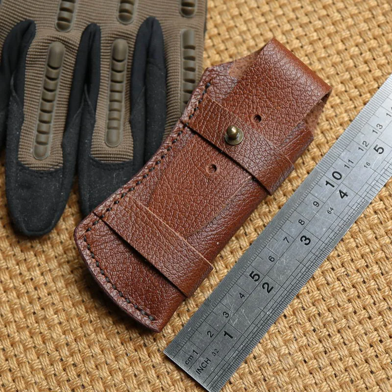 

1PC Portable Leather Cowhide knife Cover Pocket Knives Leather Scabbard Leather Sheath EDC Camping Equipment Tourism Tools