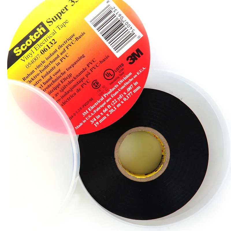 

3M33+ excellent PVC insulation tape 19mm lead-free electrical insulation tape waterproof flame retardant insulation black tape