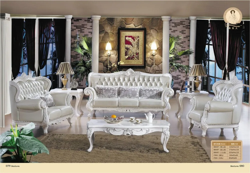 

Chaise Sectional Sofa Room New Arrival European Style Antique No Genuine Leather Direct Factory Muebles Luxury French Sofa Set