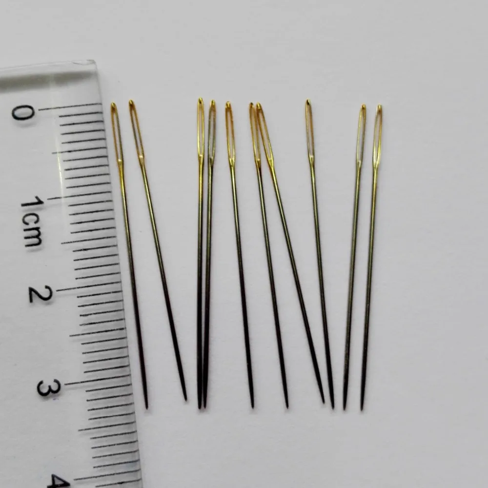 10 шт./лот #26 #24 #22 #28 золотые хвостовые иглы для aida 9ct 11ct 14ct 18ct ткань вышивки крестом