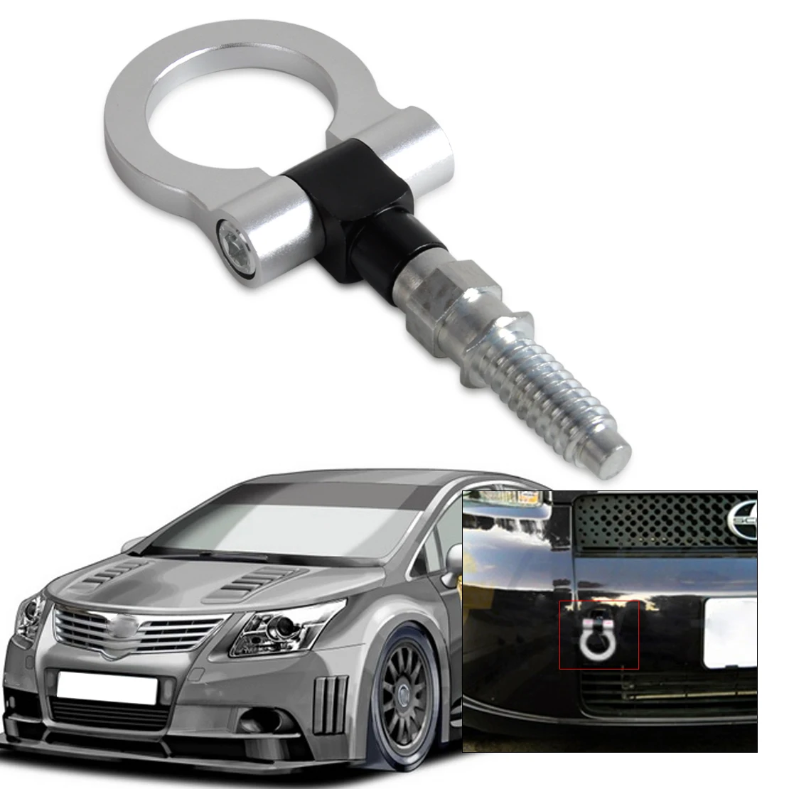 DWCX Car Racing Aluminum CNC Tow Towing Hook Trailer for European