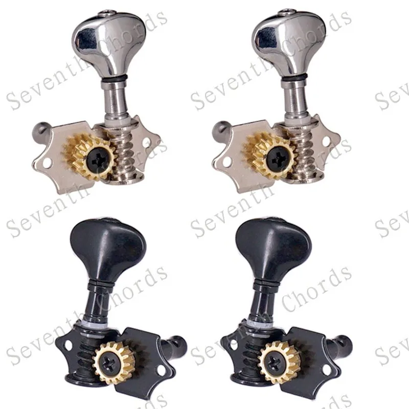 

A Set 2R2L Fish tail Button Open Gear Tuning Pegs Keys Tuners Machine Head For Ukulele 4 String Guitar parts accessories
