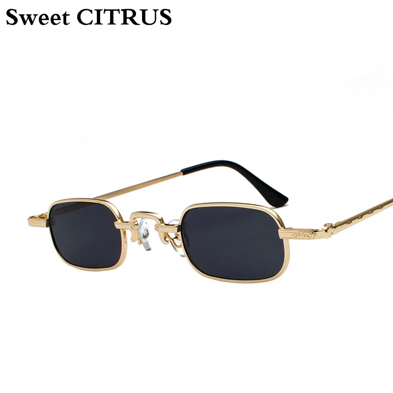 Sweet CITRUS Small Square Retro Sunglasses Men Women Yellow Red Shades