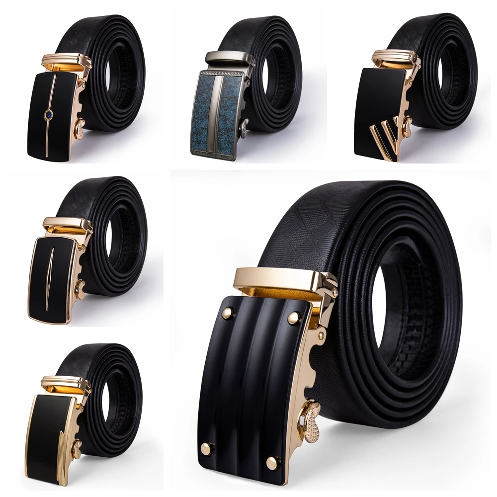 

Barry.Wang 2019 Fashion Mens' Belts Designer Automatic Buckle Luxury Cow Leather Belts For Mens Wedding Business PK-2053