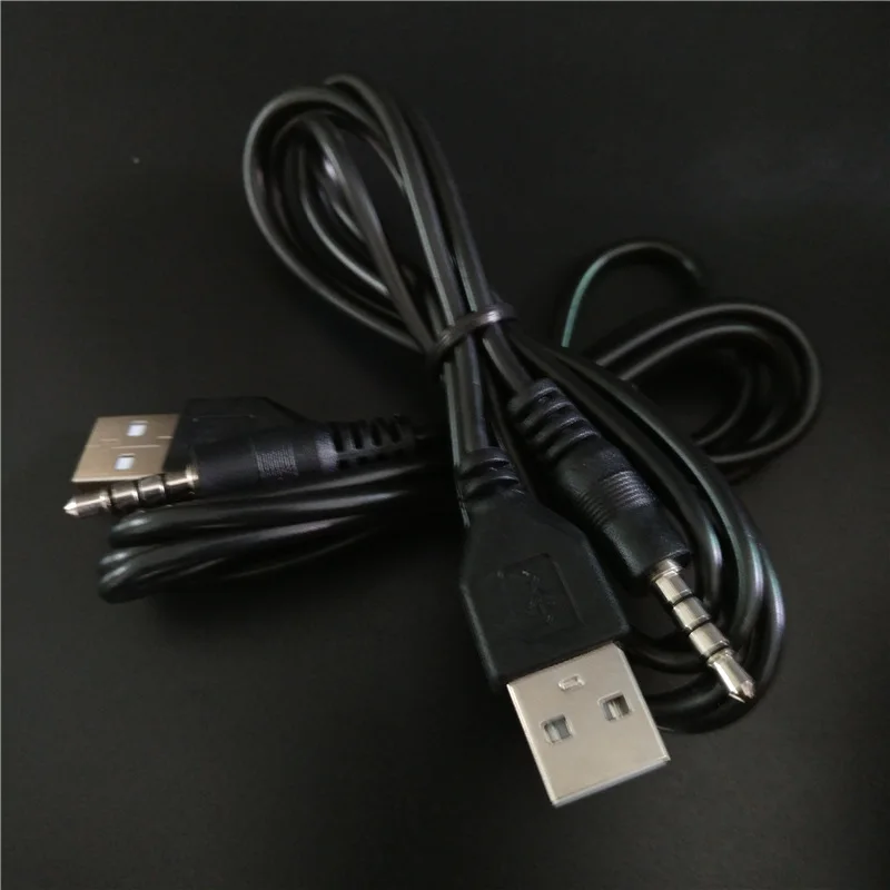 3,5 мм штекер аудио AUX штекер в кабель для зарядки USB 2,0 100 см черный